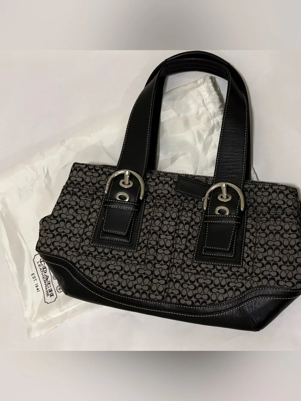 Y2K Vintage Coach Soho Signature Jacquard Satchel Bag F10927